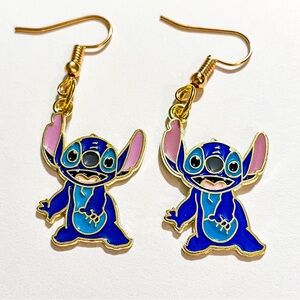 Stitch Gold Plated Dangle Earrings